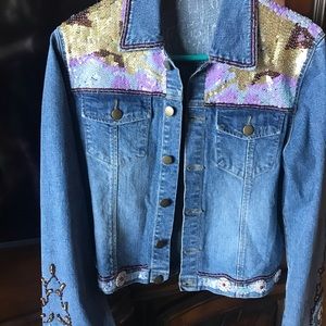 Boston proper sequined Jean jacket
